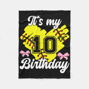 10th Softll Birthday Party 10 Year Old Softll Play Fleece Blanket