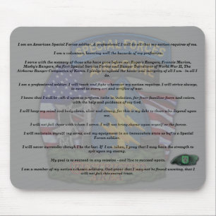 10th special forces creed fort carson veterans Mo Mouse Mat