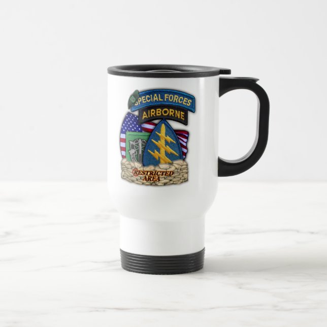 10th Special forces green berets travel mug (Right)