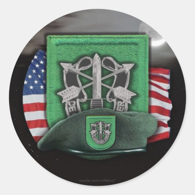 10th Special forces green berets veterans vets Classic Round Sticker (Front)