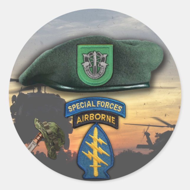 10th Special forces Green Berets veterans vets Classic Round Sticker (Front)