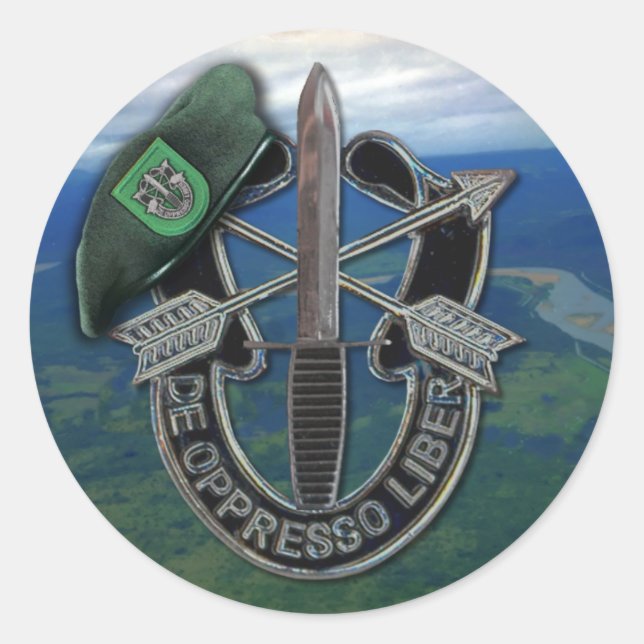 10th Special forces Green Berets veterans vets Classic Round Sticker (Front)