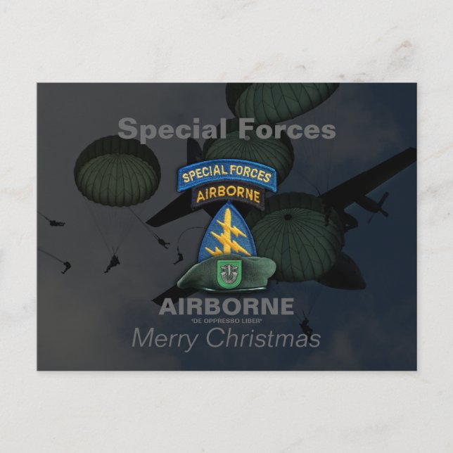 10th special forces sfg green berets holiday postcard (Front)
