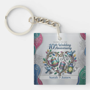 10th Tin Aluminium Wedding Anniversary We Still Do Key Ring