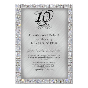 10th Anniversary Wedding Invitations Zazzle co uk 10th Anniversary Wedding Invitations Zazzle co uk