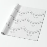 10th Tin Wedding Anniversary bunting white  Wrapping Paper<br><div class="desc">Personalised 10th wedding anniversary wrapping paper Perfect for couples or parents who are celebrating ten years of marriage on their tin/ aluminum wedding anniversary. The names of the husband and wife, as well as their wedding date are fully customisable, and the bunting text can also be changed. Matching greeting cards...</div>