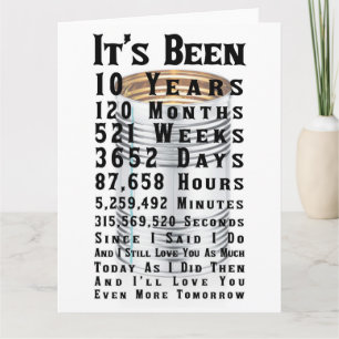 10th Tin Wedding Anniversary Card