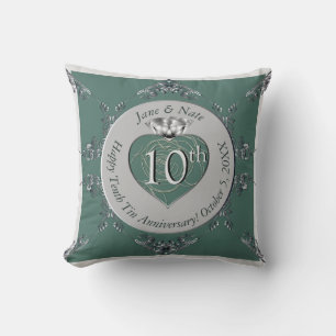 10th Tin Wedding Anniversary Cushion