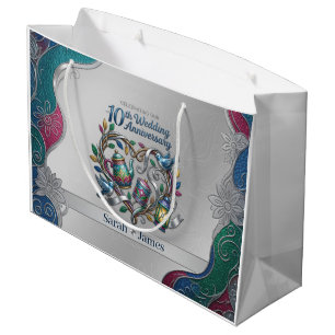 10th Tin Wedding Anniversary Party Thank You Gifts Large Gift Bag