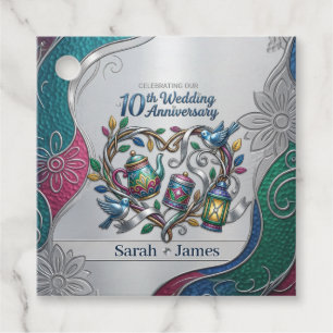 10th Tin Wedding Anniversary Photo Thank You Gifts Favour Tags