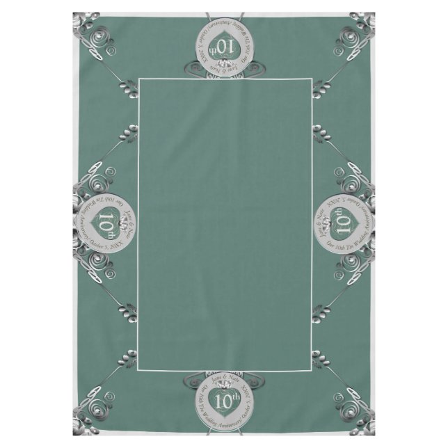 10th Tin Wedding Anniversary Tablecloth (Front)