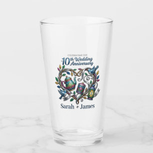 10th Tin Wedding Anniversary We Still Do keepsake Glass