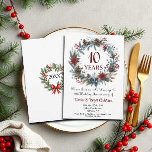 10th Tin Wedding Anniversary Winter Invitation