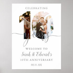 10th Wedding Anniversary 2 Photo Welcome Sign