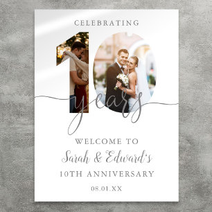 10th Wedding Anniversary 2 Photo Welcome Sign