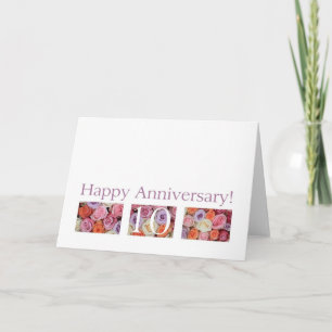 10th Wedding Anniversary Card pastel roses