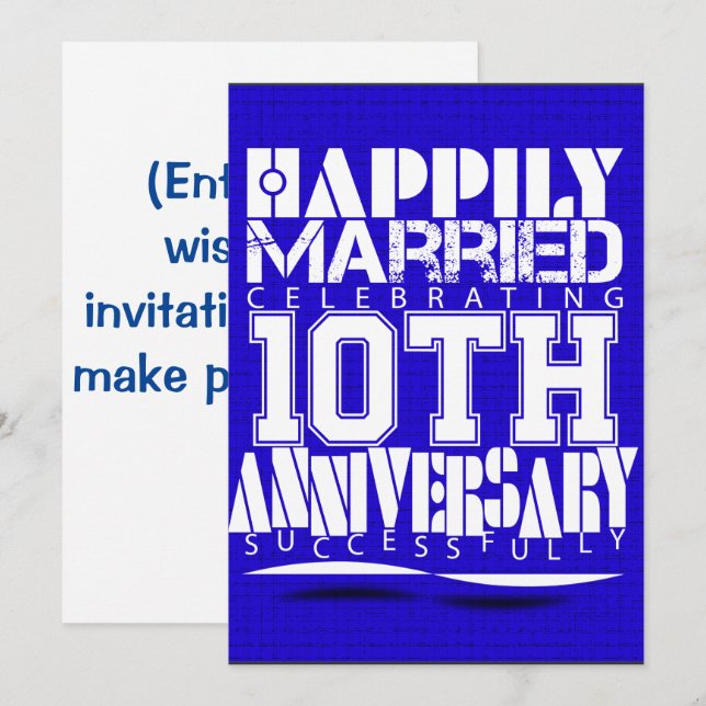 10th wedding anniversary celebration invitation (Front/Back)