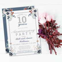10th Wedding Anniversary Cheers to 10 Years Party