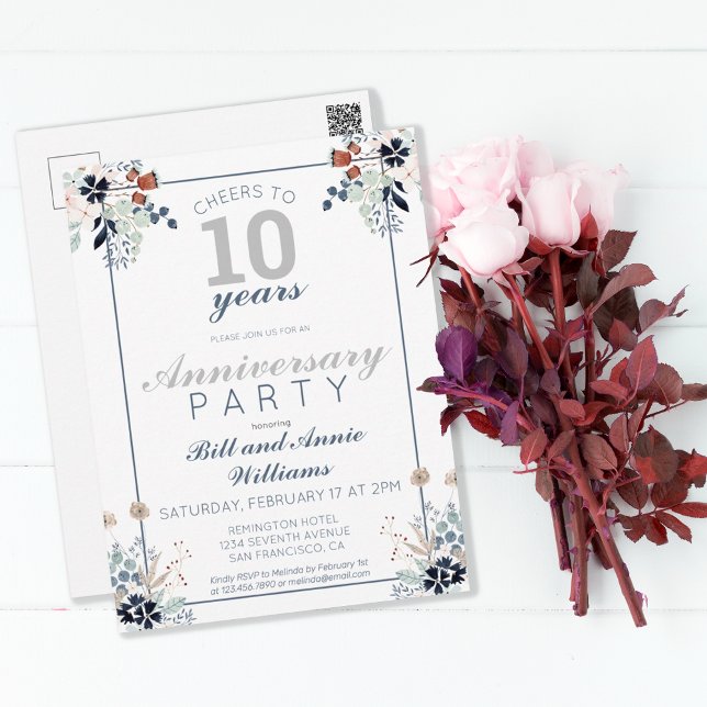 10th Wedding Anniversary Cheers to 10 Years  Postcard (Creator Uploaded)