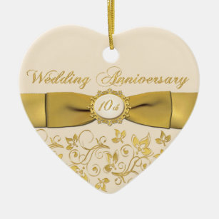 10th wedding anniversary christmas ornament