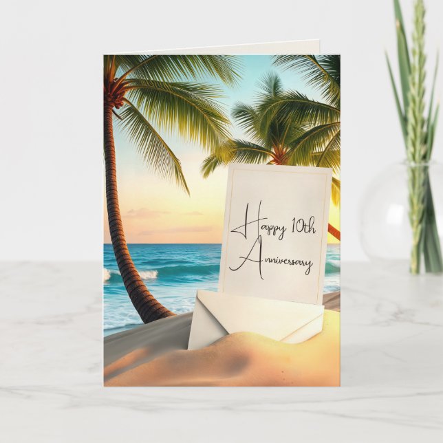 10th Wedding Anniversary Congratulations Card (Front)