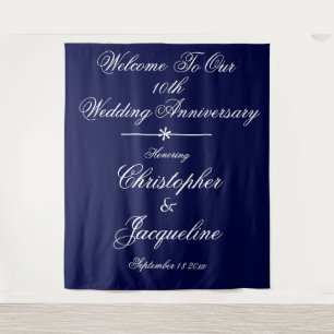 10th Wedding Anniversary Cool Photo Booth Backdrop Tapestry