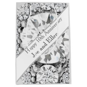 10th Wedding Anniversary Diamond Medium Gift Bag