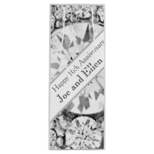 10th Wedding Anniversary Diamond Wine Gift Bag