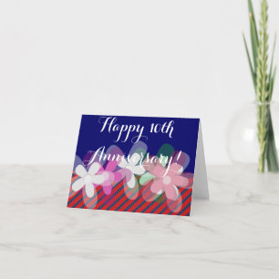 10th wedding anniversary flowers card