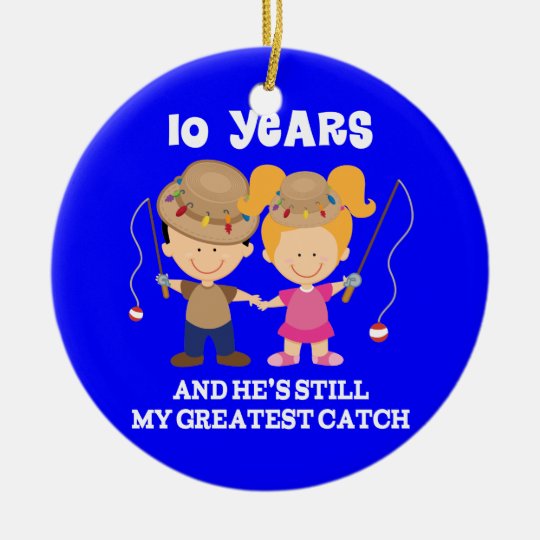 10th wedding anniversary christmas ornament