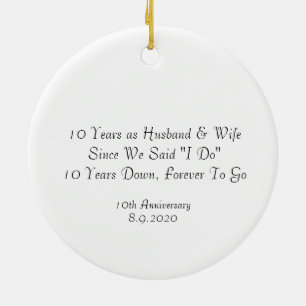 10th Wedding Anniversary Gifts Lovely Quote Ceramic Tree Decoration