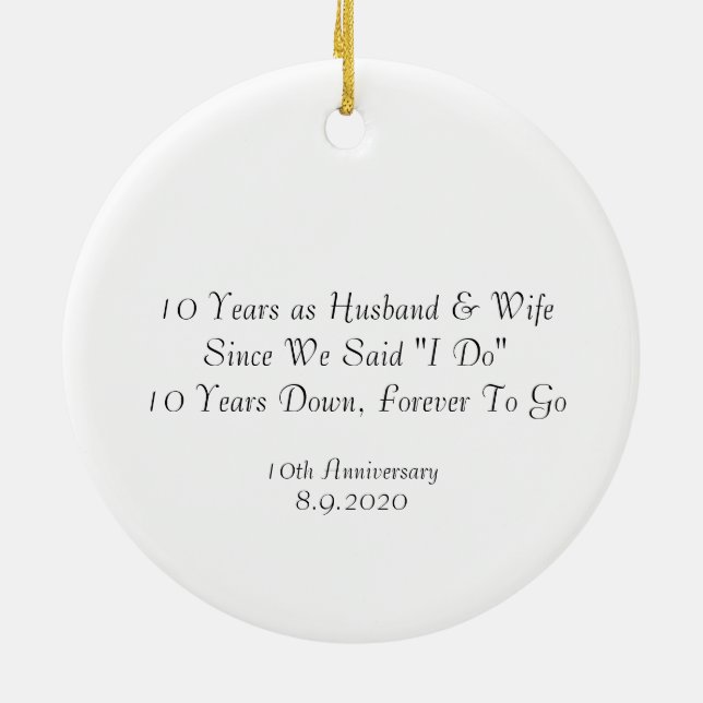 10th Wedding Anniversary Gifts Lovely Quote Ceramic Tree Decoration (Back)