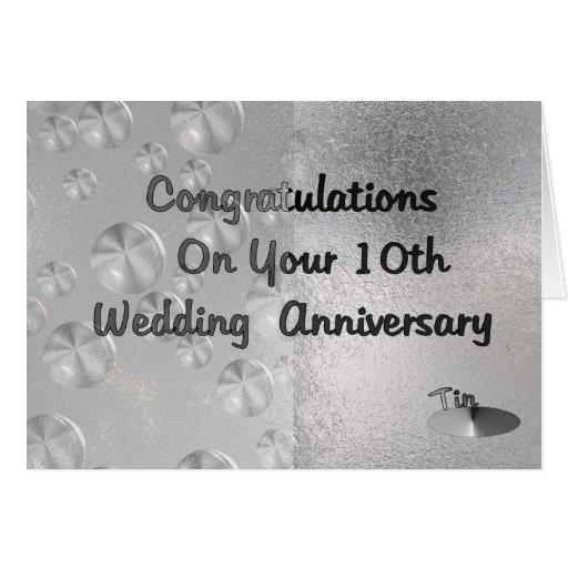 10th Wedding Anniversary Greeting Card | Zazzle