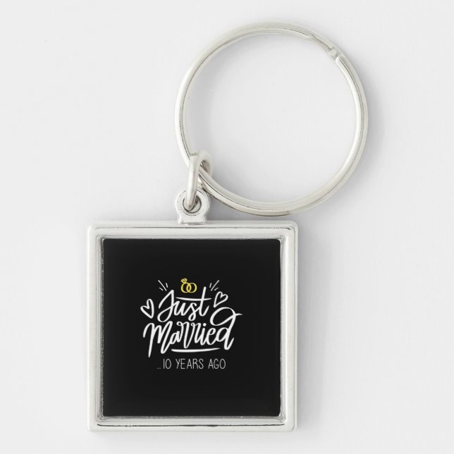 10th Wedding Anniversary Key Ring (Front)