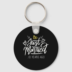 10th Wedding Anniversary Key Ring
