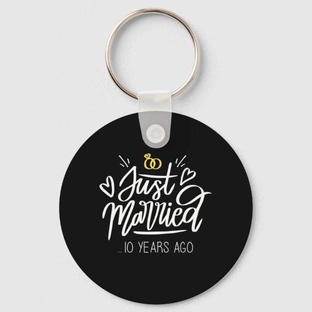 10th Wedding Anniversary Key Ring (Front)