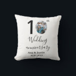 10th wedding anniversary name photo bold letter st cushion<br><div class="desc">Design</div>