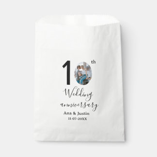 10th wedding anniversary name photo bold letter st favour bags