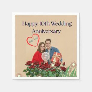 10th Wedding Anniversary Napkin