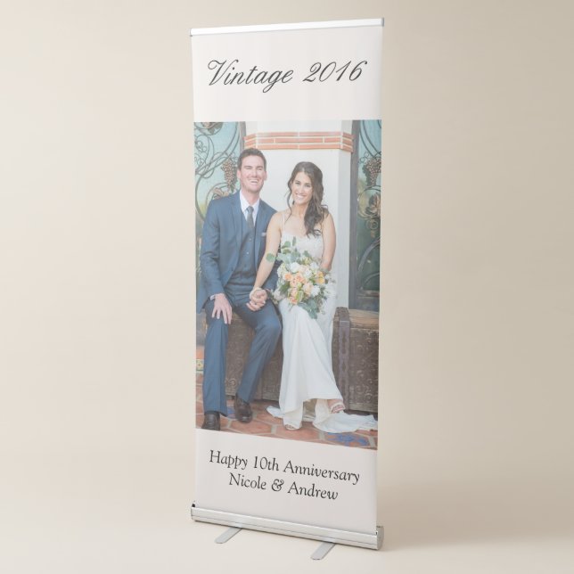 10th Wedding Anniversary Party Banner Custom Photo (3/4)