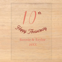 10th wedding anniversary peach pastel name retro b