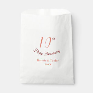 10th wedding anniversary peach pastel name retro b favour bags