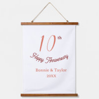 10th wedding anniversary peach pastel name retro b