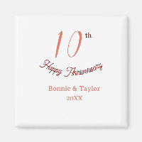 10th wedding anniversary peach pastel name retro b