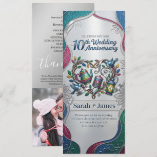 10th Wedding Anniversary Photo Ceremony Thank You Programme