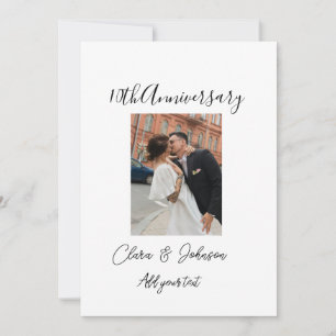 10th wedding anniversary photo name couple Romanti Invitation