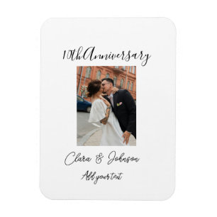 10th wedding anniversary photo name couple Romanti Magnet