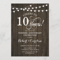 10th Wedding Anniversary - Rustic Wood