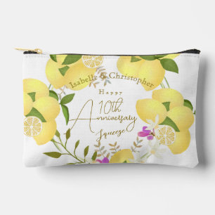 10th Wedding Anniversary Summer Lemon Squeeze Accessory Pouch