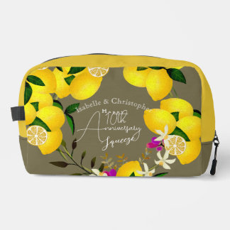 10th Wedding Anniversary Summer Lemon Squeeze Dopp Kit